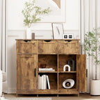 Meubles de rangement, Meuble bas en bois, avec tiroirs et étagères