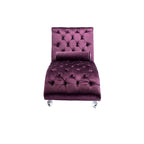 Chaise longue en velours capitonnée 63 po, forme en S, ergonomique, pieds en acrylique, capacité de 275 lb avec oreiller