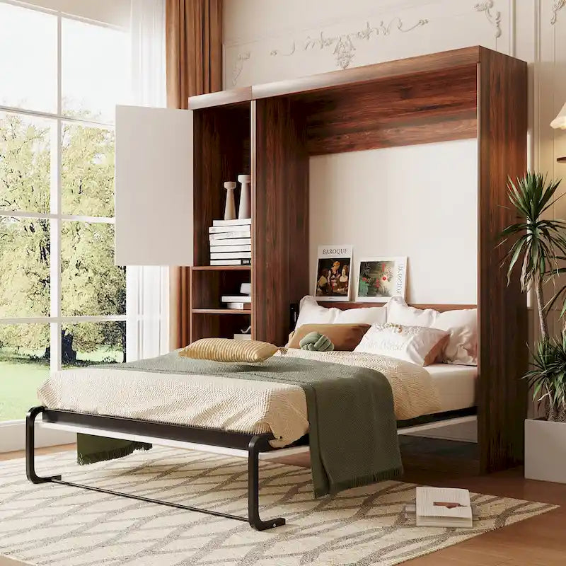 Full Size Murphy Bed Wall Bed with Cabinet