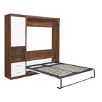 Lit escamotable double mural avec armoire