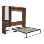 Lit escamotable double mural avec armoire