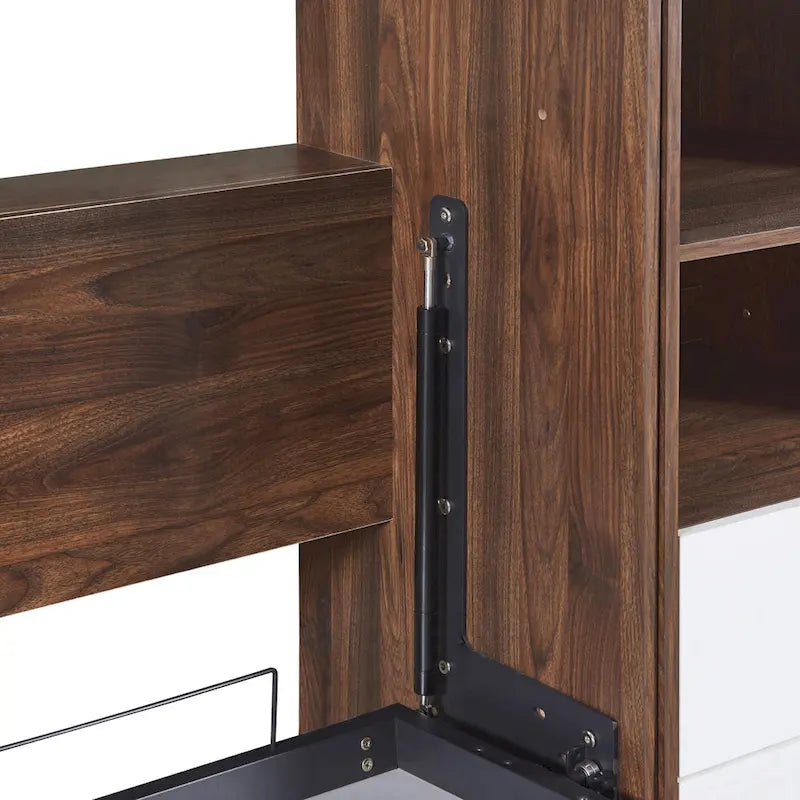 Lit escamotable double mural avec armoire