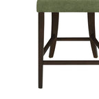 Tabourets de comptoir (lot de 2) sans accoudoirs, assise en tissu, cadre en bois d'hévéa naturel, frêne clair