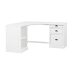 Bureau de direction moderne en L avec 3 tiroirs et étagères ouvertes pour bureau à domicile ou salle d'étude