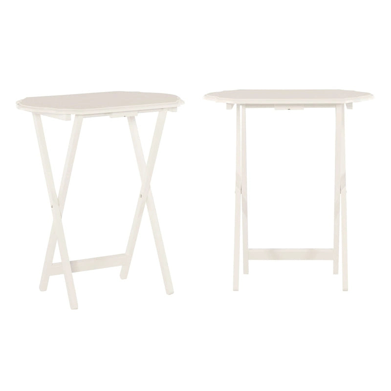 Plateaux de service pliables à bords rainurés - 26,25 - Blanc - Lot de 2