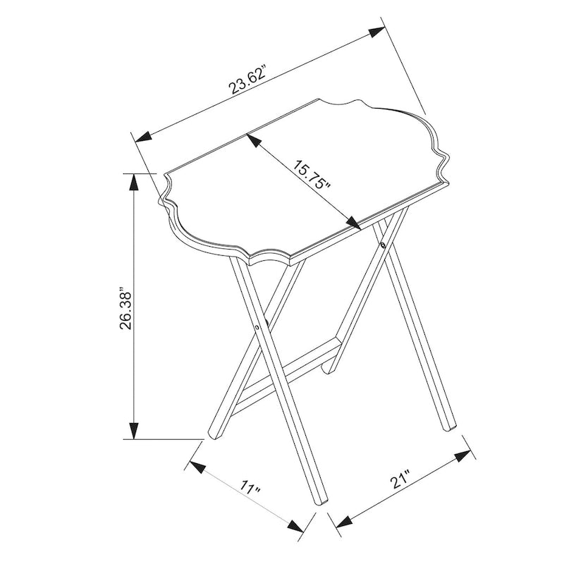Plateaux de service pliables à bords rainurés - 26,25 - Blanc - Lot de 2