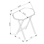 Plateaux de service pliables à bords rainurés - 26,25 - Blanc - Lot de 2