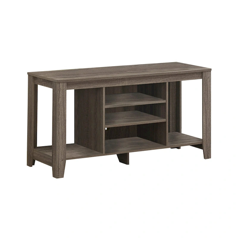 Contemporary Wood TV Console with Open Storage 48-Inch Entertainment Stand for 55 Inch Screens - 24.25H x 17.25W x 47.75L