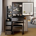 29.2 Small Size Left Bedside Cabinet Vanity Table + Cushioned Stool