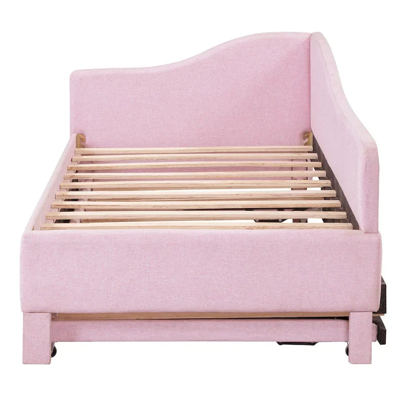 Lit de repos capitonné taille double avec lit gigogne escamotable