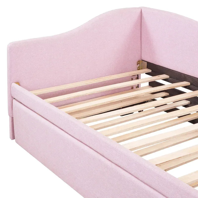 Lit de repos capitonné taille double avec lit gigogne escamotable