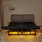 Lit pliable Queen Size Cadre de lit réglable premium avec télécommande sans fil, chargement USB et éclairage sous le lit