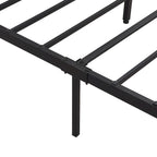 Lit plate-forme en métal King Size avec éclairage LED, tête de lit avec rangement, 2 tiroirs, ports de chargement USB, noir/marron