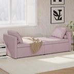 Chaise longue de repos 207 cm en lin rembourré avec oreillers et 2 tiroirs de rangement pour salon