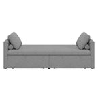Chaise longue de repos 207 cm en lin rembourré avec oreillers et 2 tiroirs de rangement pour salon