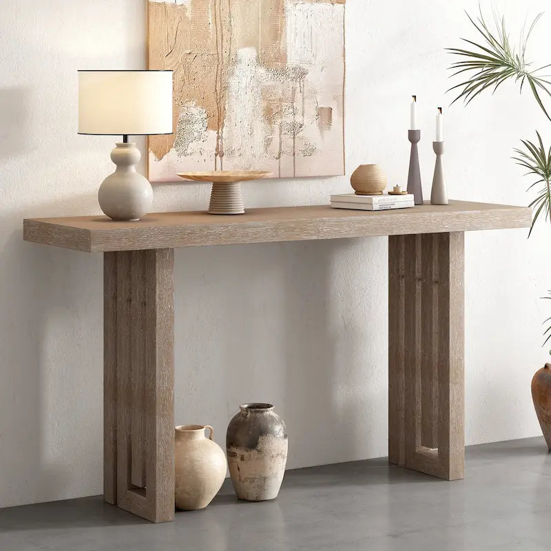 Console moderne 59 avec des formes latérales distinctives pour l'entrée et le salon