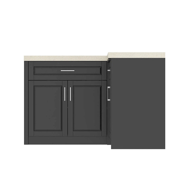 Meuble d'angle de cuisine efficace, îlot de cuisine en L : Grand espace de rangement avec tiroirs à glissière fluide, comptoir UV
