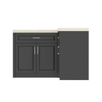 Meuble d'angle de cuisine efficace, îlot de cuisine en L : Grand espace de rangement avec tiroirs à glissière fluide, comptoir UV