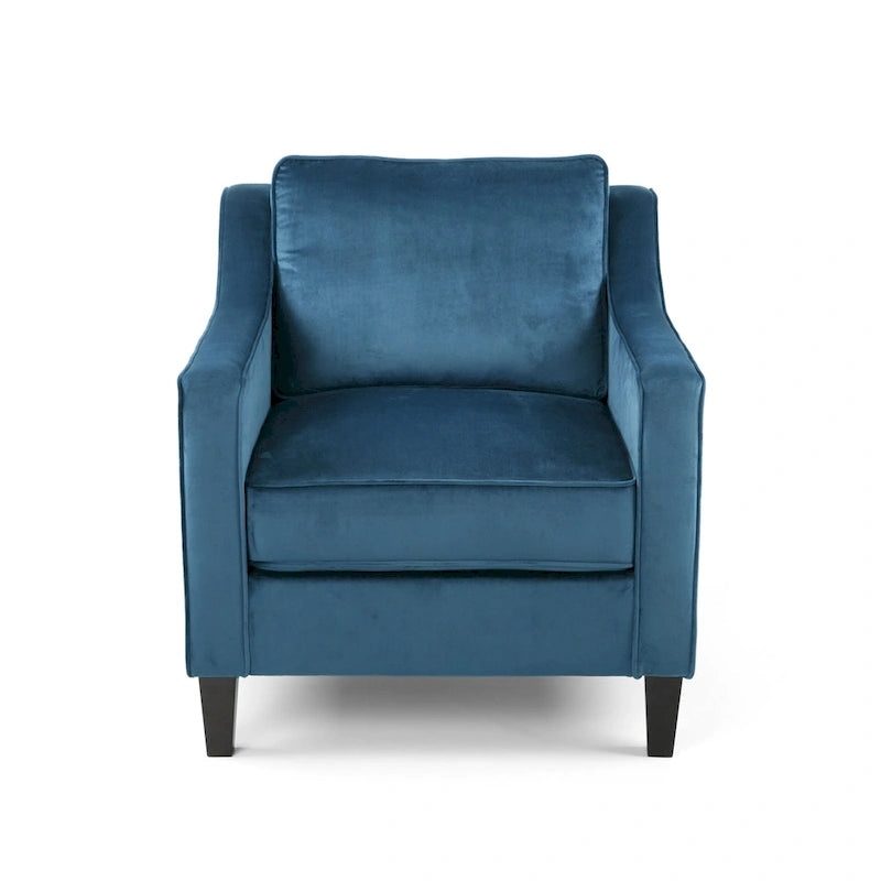 Fauteuil club en velours contemporain de style glamour, siège d'appoint rembourré pour salon
