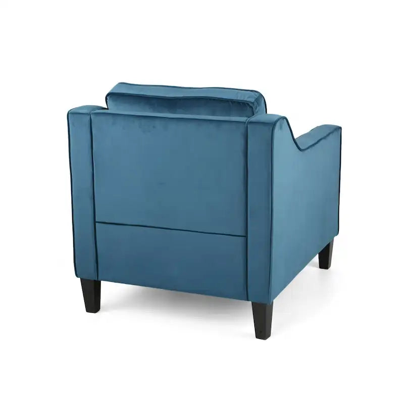 Fauteuil club en velours contemporain de style glamour, siège d'appoint rembourré pour salon
