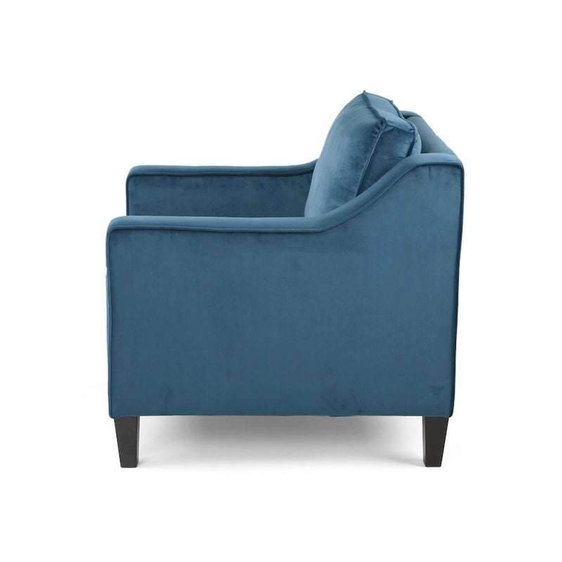Fauteuil club en velours contemporain de style glamour, siège d'appoint rembourré pour salon