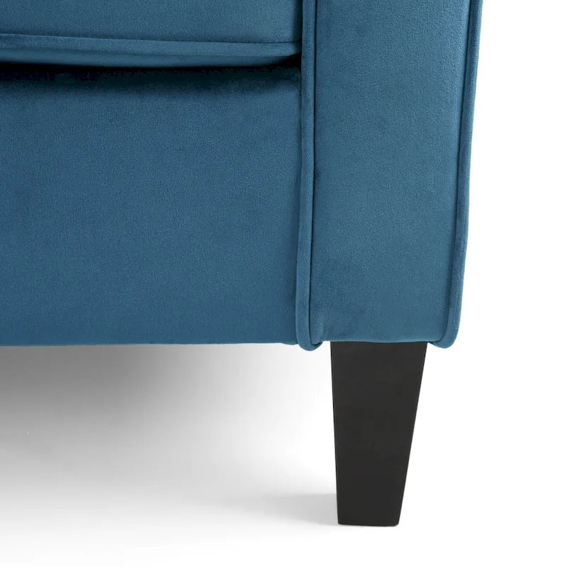 Fauteuil club en velours contemporain de style glamour, siège d'appoint rembourré pour salon