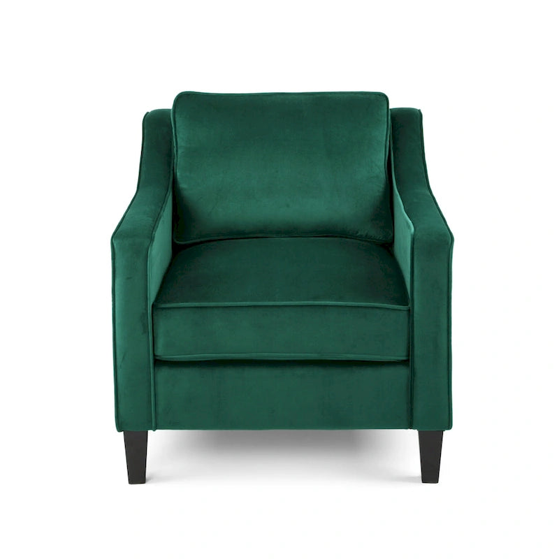 Fauteuil club en velours contemporain de style glamour, siège d'appoint rembourré pour salon