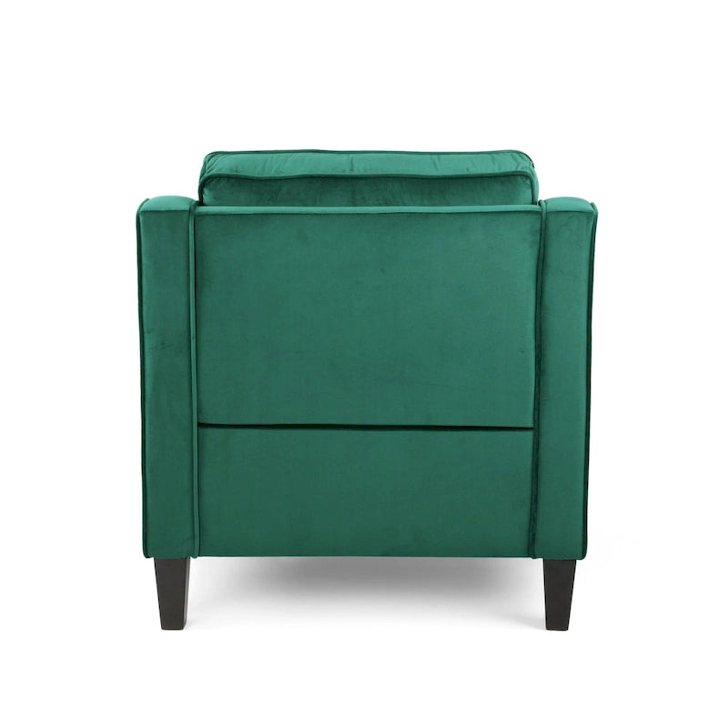 Fauteuil club en velours contemporain de style glamour, siège d'appoint rembourré pour salon