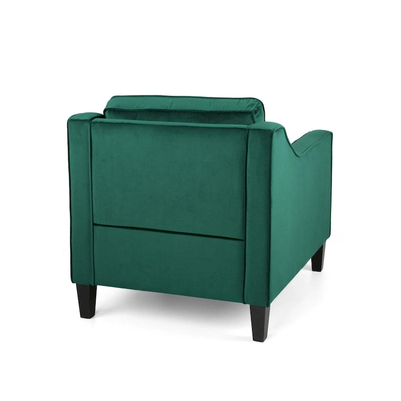 Fauteuil club en velours contemporain de style glamour, siège d'appoint rembourré pour salon
