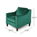 Fauteuil club en velours contemporain de style glamour, siège d'appoint rembourré pour salon