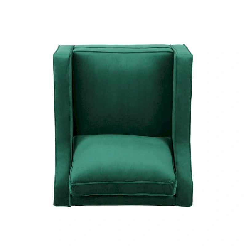 Fauteuil club en velours contemporain de style glamour, siège d'appoint rembourré pour salon
