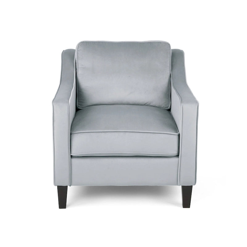 Fauteuil club en velours contemporain de style glamour, siège d'appoint rembourré pour salon