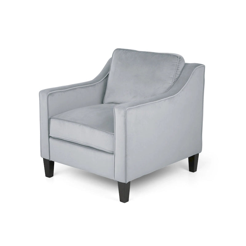 Fauteuil club en velours contemporain de style glamour, siège d'appoint rembourré pour salon
