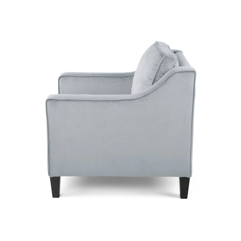 Fauteuil club en velours contemporain de style glamour, siège d'appoint rembourré pour salon
