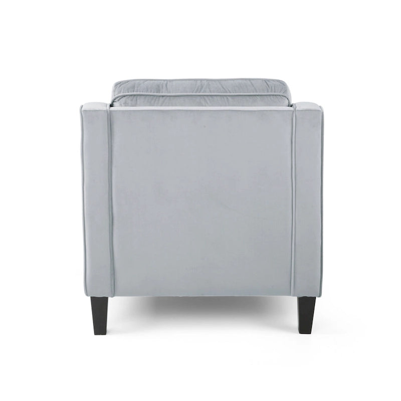 Fauteuil club en velours contemporain de style glamour, siège d'appoint rembourré pour salon