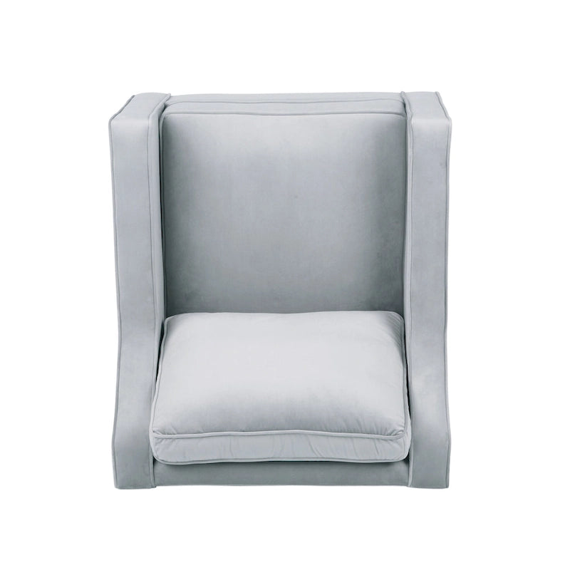 Fauteuil club en velours contemporain de style glamour, siège d'appoint rembourré pour salon