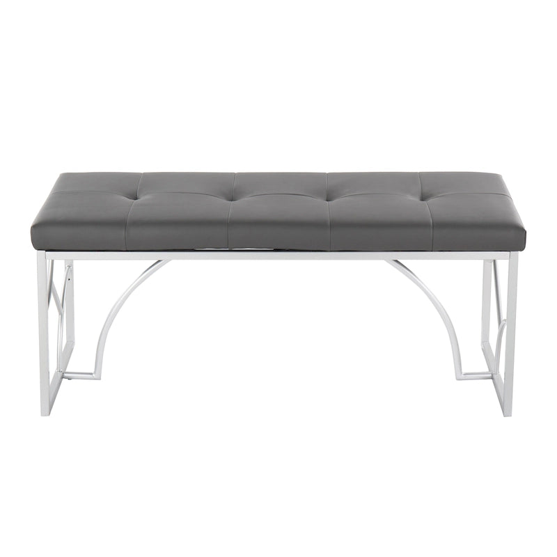 Lit plateforme moderne Blanc Gris Design élégant Mobilier de chambre douillet
