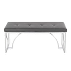 Lit plateforme moderne Blanc Gris Design élégant Mobilier de chambre douillet