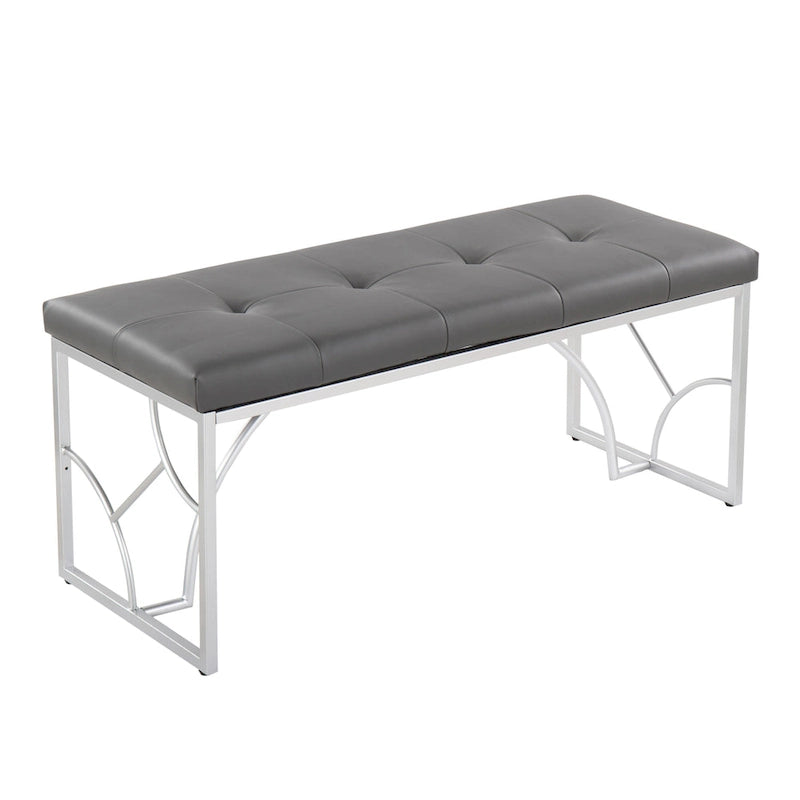 Lit plateforme moderne Blanc Gris Design élégant Mobilier de chambre douillet