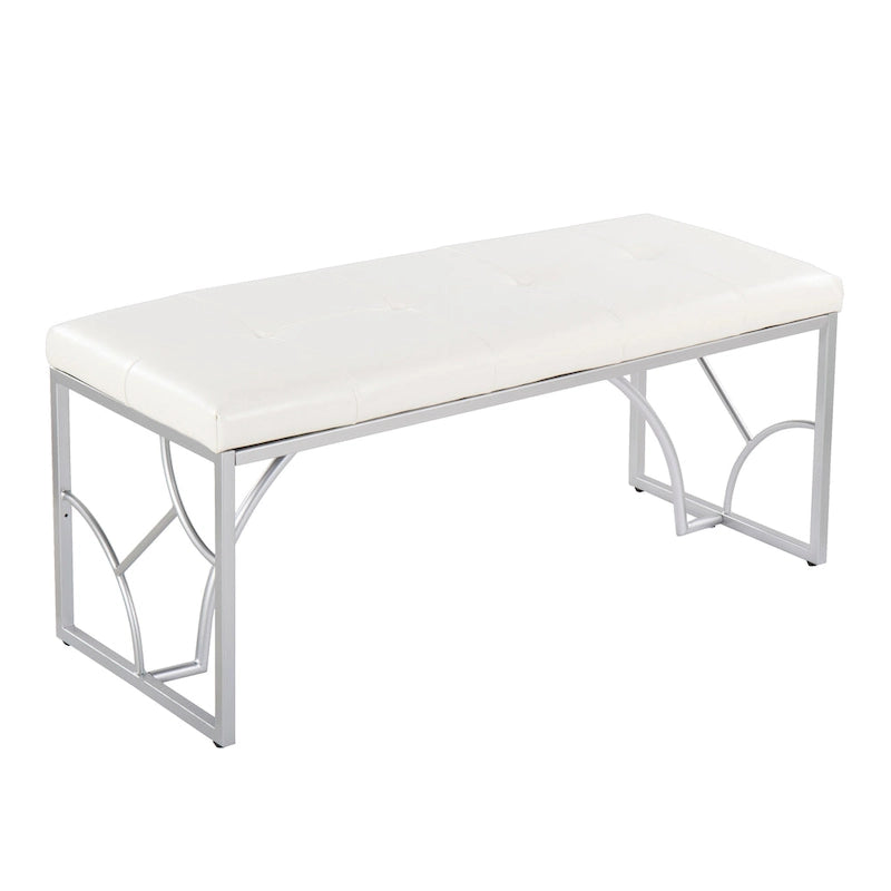 Lit plateforme moderne Blanc Gris Design élégant Mobilier de chambre douillet