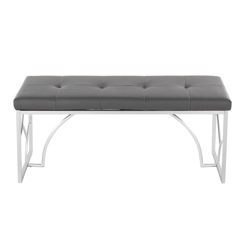 Lit plateforme moderne Blanc Gris Design élégant Mobilier de chambre douillet