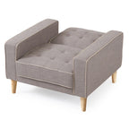 Lit plateforme en velours de style Mid-Century Modern avec tête de lit capitonnée et cadre en bois massif, mobilier de chambre