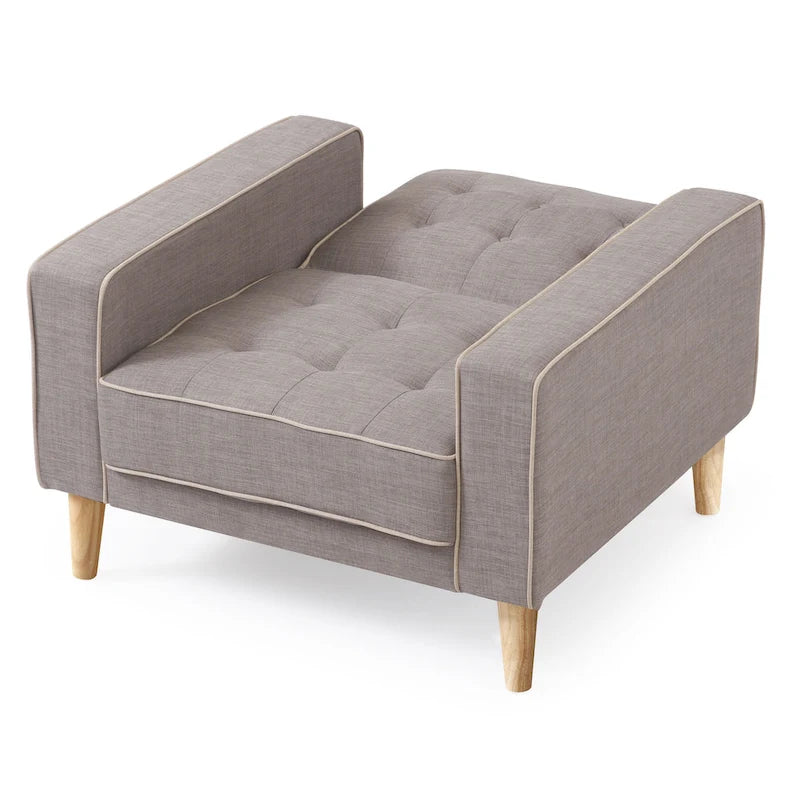 Lit plateforme en velours de style Mid-Century Modern avec tête de lit capitonnée et cadre en bois massif, mobilier de chambre