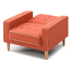 Lit plateforme en velours de style Mid-Century Modern avec tête de lit capitonnée et cadre en bois massif, mobilier de chambre