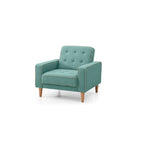 Lit plateforme en velours de style Mid-Century Modern avec tête de lit capitonnée et cadre en bois massif, mobilier de chambre