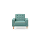 Lit plateforme en velours de style Mid-Century Modern avec tête de lit capitonnée et cadre en bois massif, mobilier de chambre