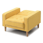 Lit plateforme en velours de style Mid-Century Modern avec tête de lit capitonnée et cadre en bois massif, mobilier de chambre