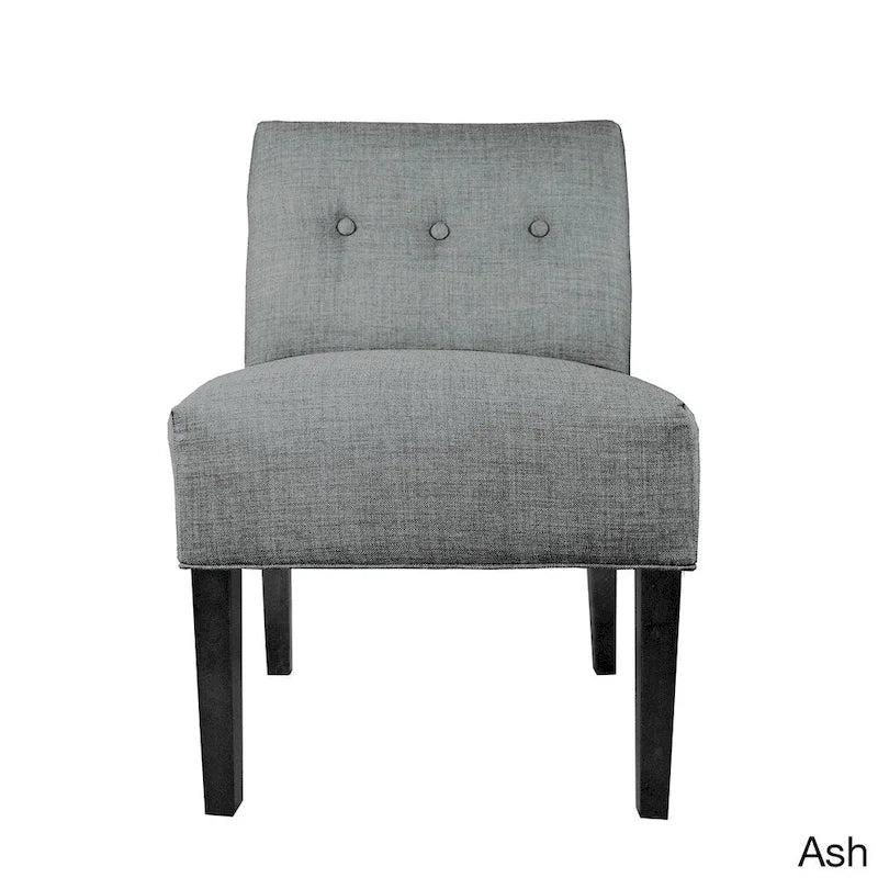 Fauteuil d'appoint capitonné à structure métallique, assise semi-ferme rembourrée, pour salon.