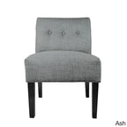 Fauteuil d'appoint capitonné à structure métallique, assise semi-ferme rembourrée, pour salon.