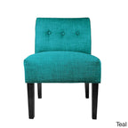 Fauteuil d'appoint capitonné à structure métallique, assise semi-ferme rembourrée, pour salon.